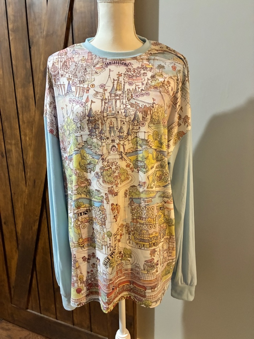 Walt Disney World 50th Vault Collection Map Long Sleeve Unisex Shirt NWOT Vacay
